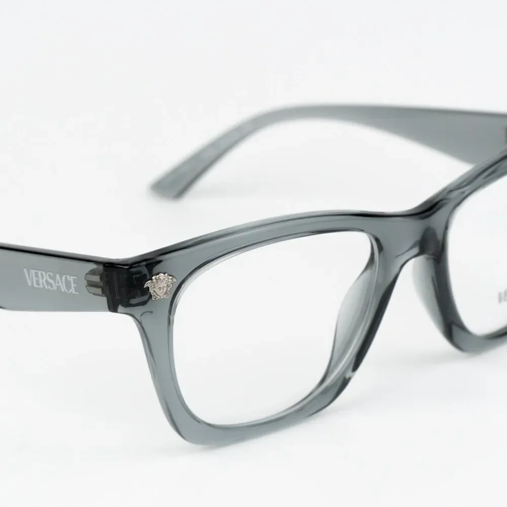 NEW Versace VE3363U 5496 Grey Transparent Square Unisex Eyeglasses VE 3363U